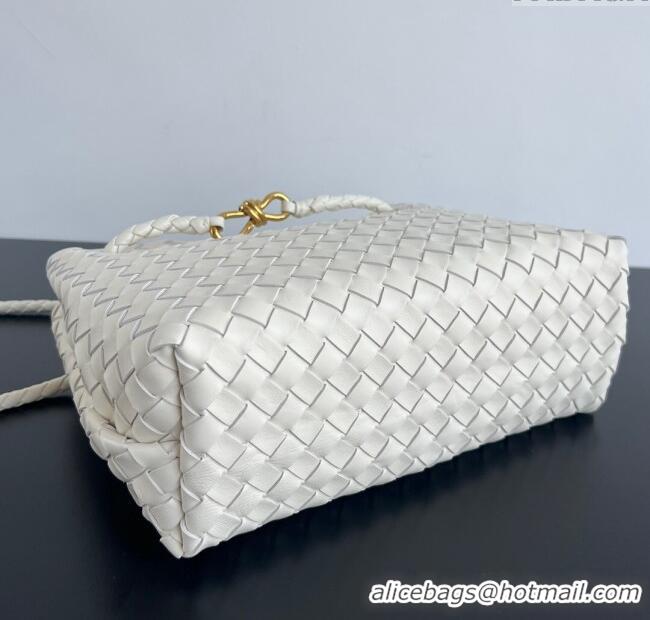 New Design Bottega Veneta Medium Andiamo Top Handle Bag in Intrecciato Leather 743572 Sea Salt 2025