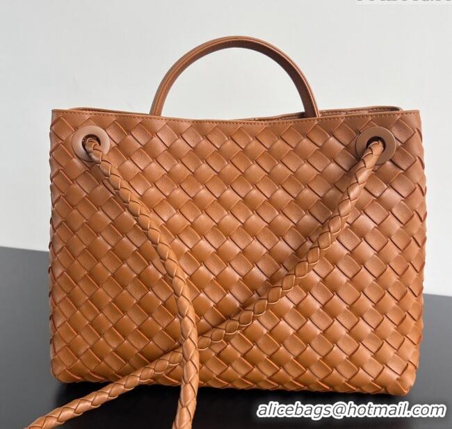 Buy Cheap Bottega Veneta Medium Andiamo Top Handle Bag in Intrecciato Leather 743572 Chestnut Brown 2025