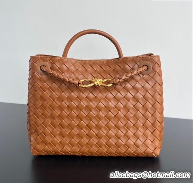 Buy Cheap Bottega Veneta Medium Andiamo Top Handle Bag in Intrecciato Leather 743572 Chestnut Brown 2025