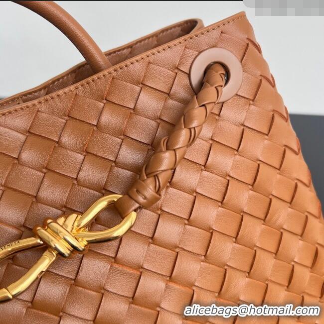 Buy Cheap Bottega Veneta Medium Andiamo Top Handle Bag in Intrecciato Leather 743572 Chestnut Brown 2025