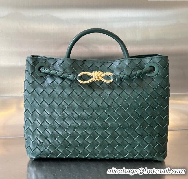Cheap Design Bottega Veneta Medium Andiamo Top Handle Bag in Intrecciato Leather 743572 Emerald Green 2025