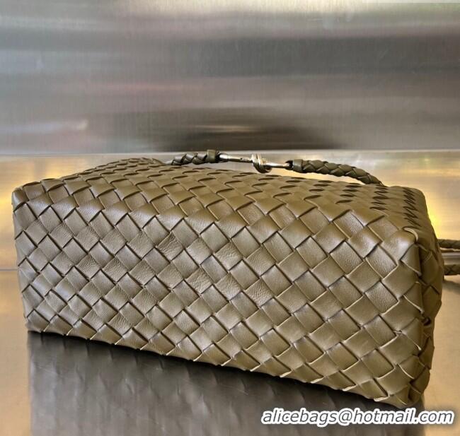 Traditional Specials Bottega Veneta Medium Andiamo Top Handle Bag in Intrecciato Leather 743572 Soil 2025