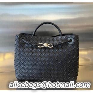 New Style Bottega Veneta Medium Andiamo Top Handle Bag in Intrecciato Leather 743572 Space/Silver 2025