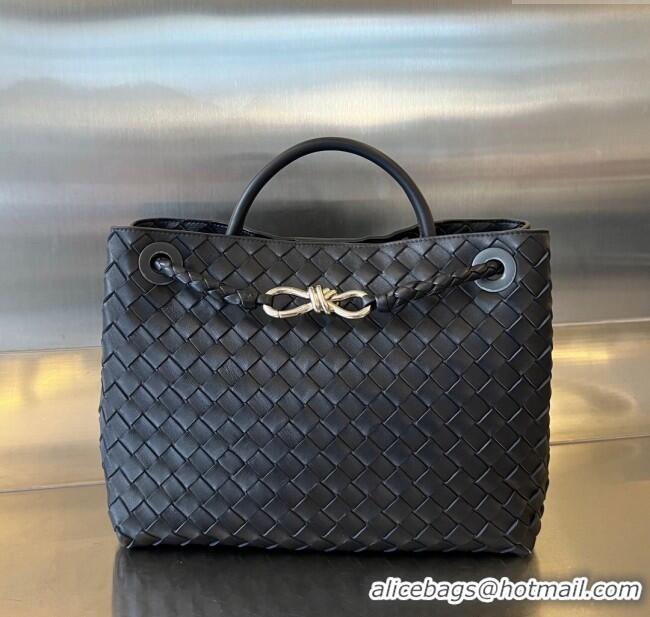 New Style Bottega Veneta Medium Andiamo Top Handle Bag in Intrecciato Leather 743572 Space/Silver 2025
