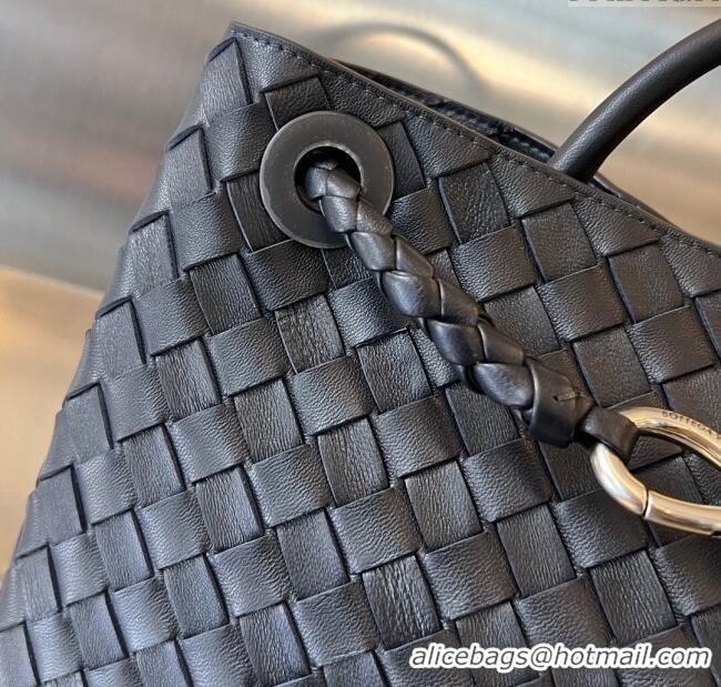 New Style Bottega Veneta Medium Andiamo Top Handle Bag in Intrecciato Leather 743572 Space/Silver 2025