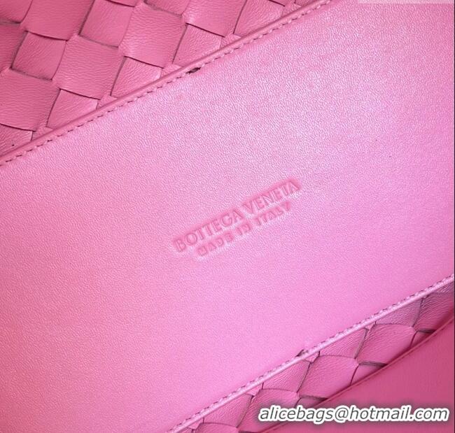 New Design Bottega Veneta Medium Andiamo Top Handle Bag in Intrecciato Leather 743572 Pink 2025
