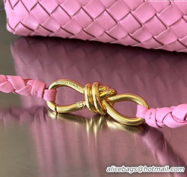 New Design Bottega Veneta Medium Andiamo Top Handle Bag in Intrecciato Leather 743572 Pink 2025