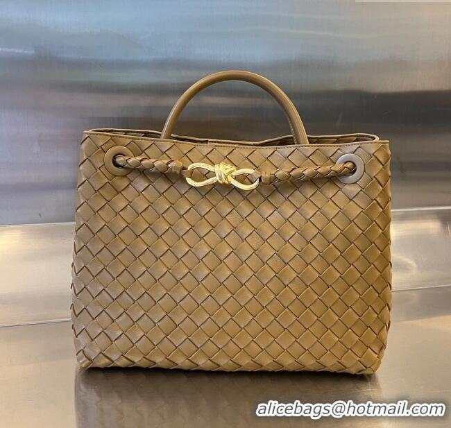 Promotional Bottega Veneta Medium Andiamo Top Handle Bag in Intrecciato Leather 743572 Acorn Brown 2025