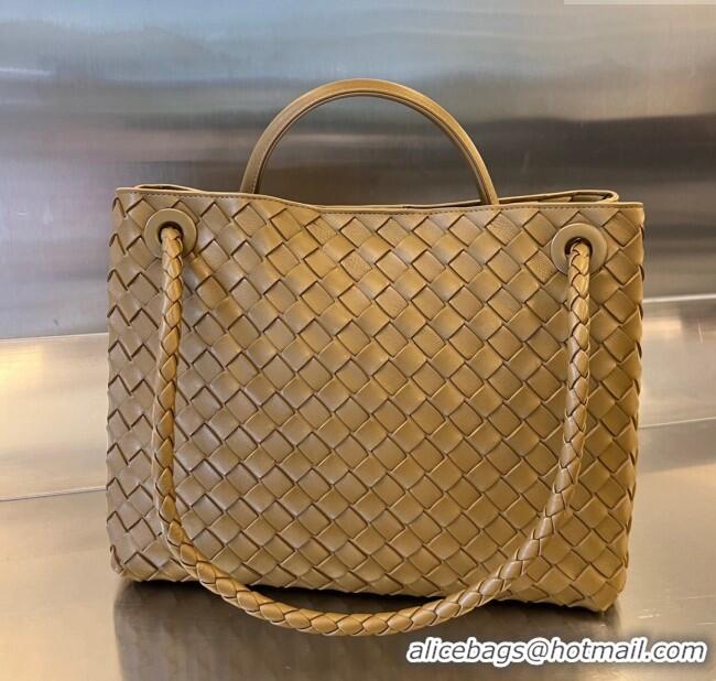Promotional Bottega Veneta Medium Andiamo Top Handle Bag in Intrecciato Leather 743572 Acorn Brown 2025