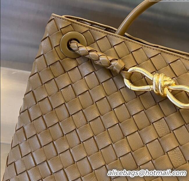 Promotional Bottega Veneta Medium Andiamo Top Handle Bag in Intrecciato Leather 743572 Acorn Brown 2025