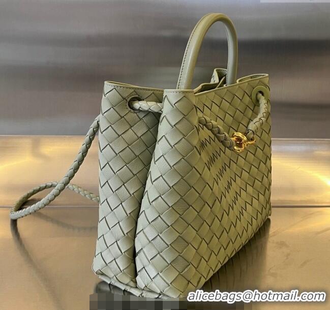 Inexpensive Bottega Veneta Medium Andiamo Top Handle Bag in Intrecciato Leather 743572 Travertine Green