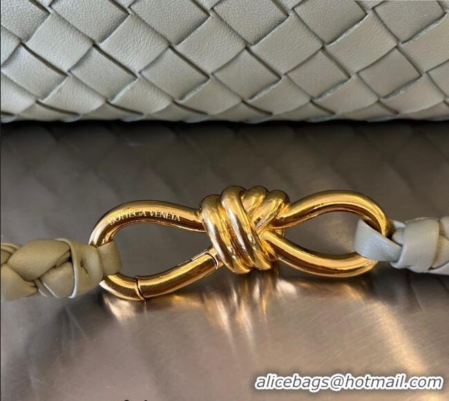 Inexpensive Bottega Veneta Medium Andiamo Top Handle Bag in Intrecciato Leather 743572 Travertine Green