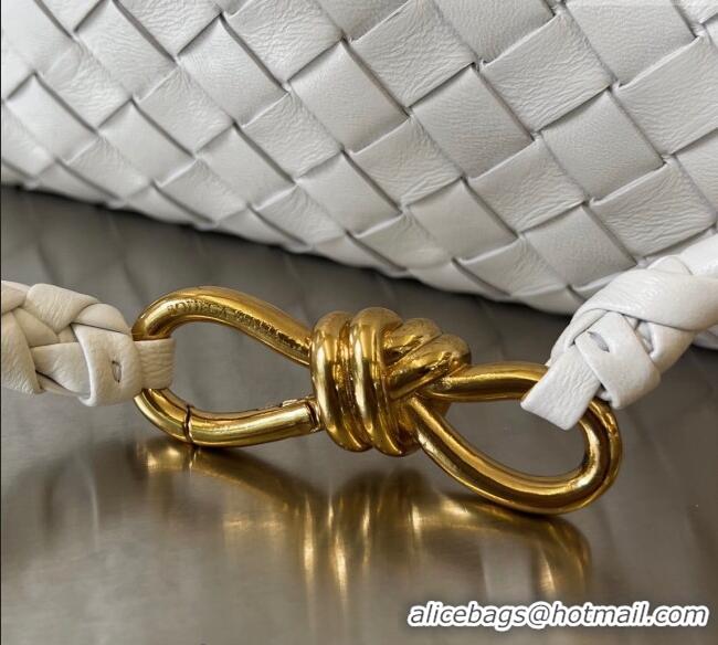 Promotional Bottega Veneta Medium Andiamo Top Handle Bag in Intrecciato Leather 743572 White/Gold 2025