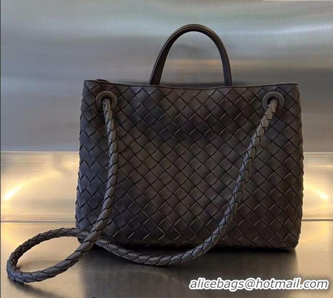 Well Crafted Bottega Veneta Medium Andiamo Top Handle Bag in Intrecciato Leather 743572 Fondant Brown 2025