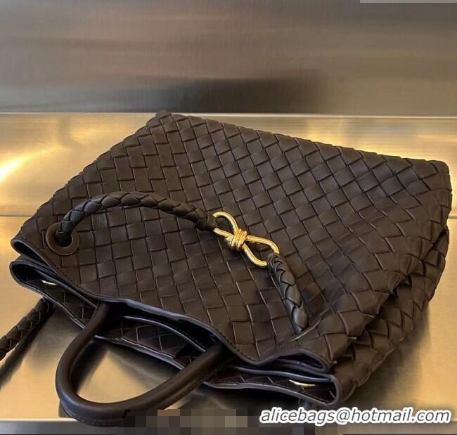 Well Crafted Bottega Veneta Medium Andiamo Top Handle Bag in Intrecciato Leather 743572 Fondant Brown 2025