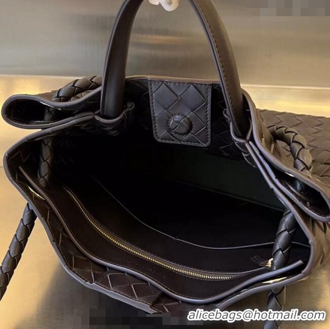 Well Crafted Bottega Veneta Medium Andiamo Top Handle Bag in Intrecciato Leather 743572 Fondant Brown 2025