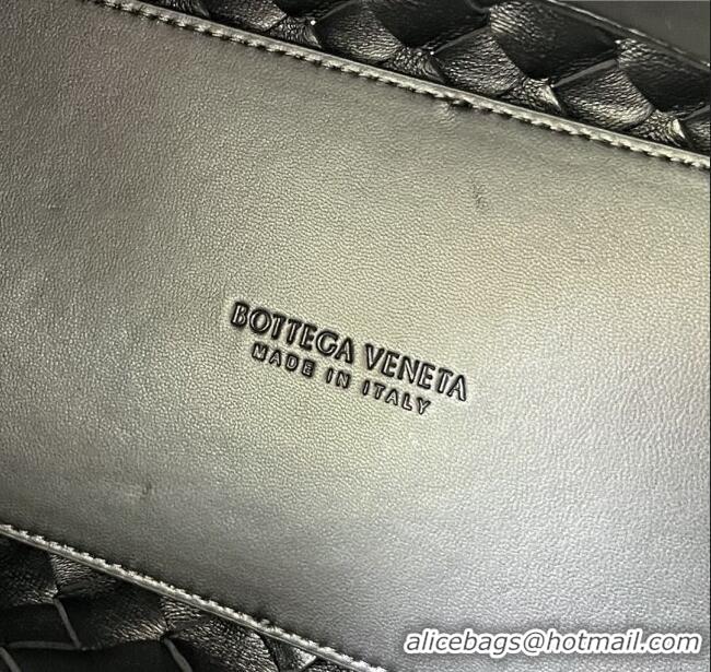 Good Product Bottega Veneta Medium Andiamo Top Handle Bag in Intrecciato Leather 743572 Black/Gold 2025