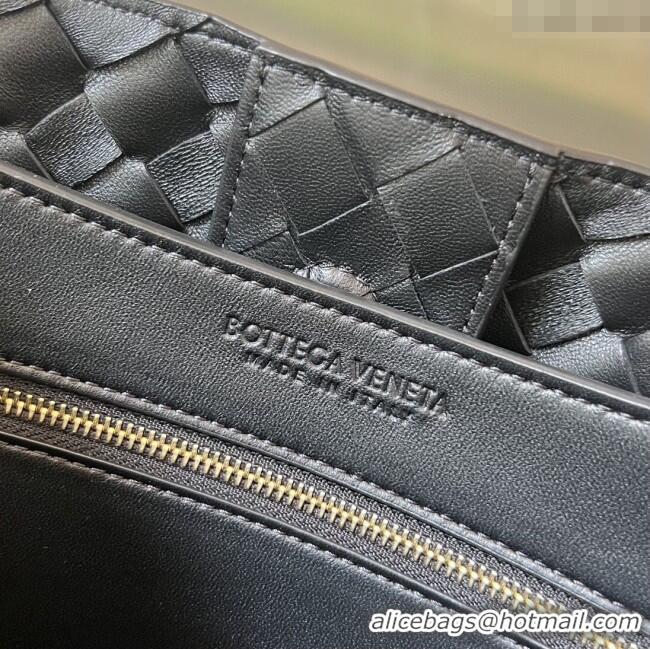 Good Product Bottega Veneta Medium Andiamo Top Handle Bag in Intrecciato Leather 743572 Black/Gold 2025