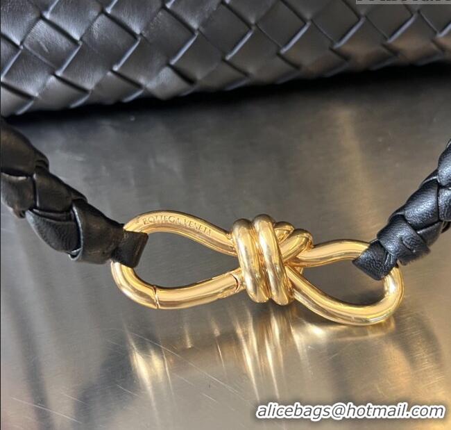 Good Product Bottega Veneta Medium Andiamo Top Handle Bag in Intrecciato Leather 743572 Black/Gold 2025