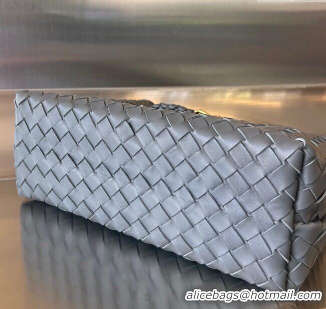 Best Price Bottega Veneta Medium Andiamo Top Handle Bag in Intrecciato Leather 743572 Thounder Grey 2025