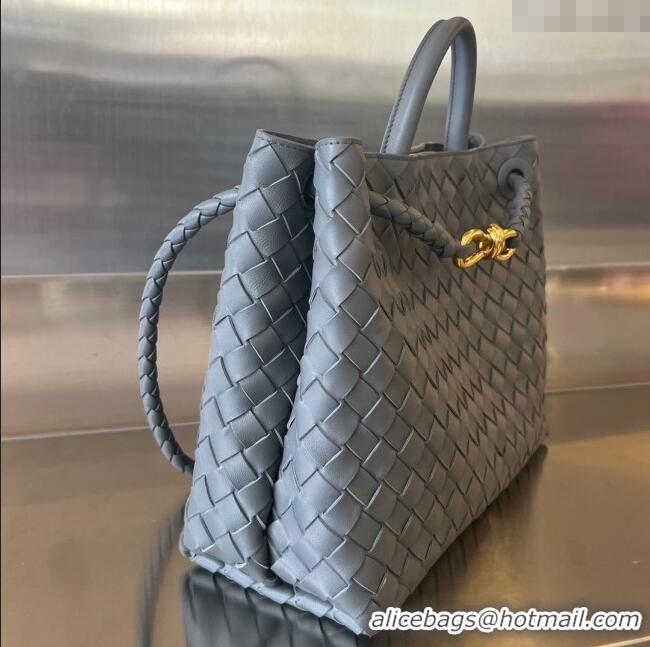 Best Price Bottega Veneta Medium Andiamo Top Handle Bag in Intrecciato Leather 743572 Thounder Grey 2025