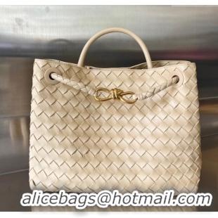 Trendy Design Bottega Veneta Medium Andiamo Top Handle Bag in Intrecciato Leather 743572 Oat Yellow 2025