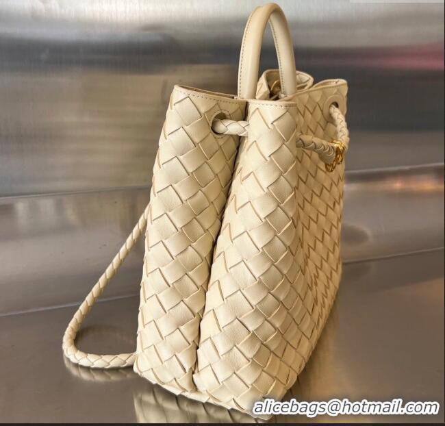 Trendy Design Bottega Veneta Medium Andiamo Top Handle Bag in Intrecciato Leather 743572 Oat Yellow 2025