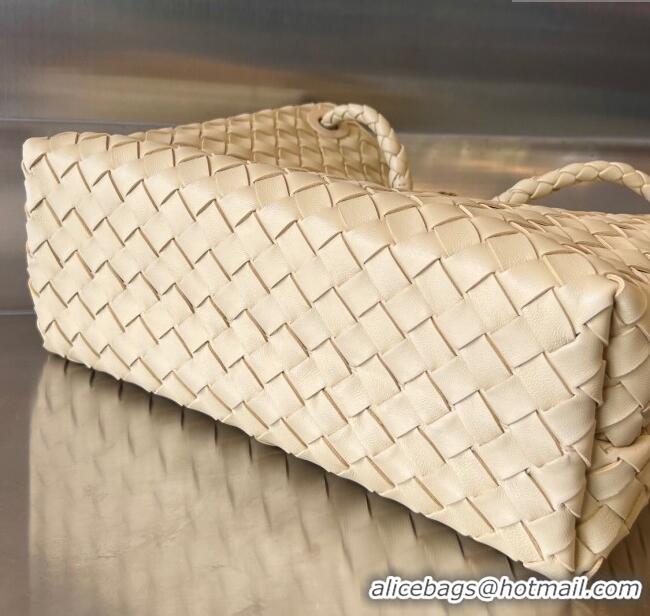 Trendy Design Bottega Veneta Medium Andiamo Top Handle Bag in Intrecciato Leather 743572 Oat Yellow 2025