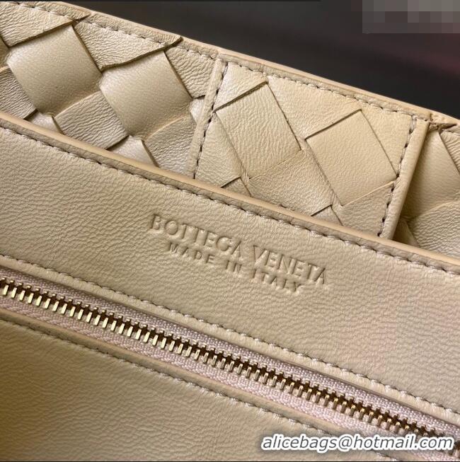 Trendy Design Bottega Veneta Medium Andiamo Top Handle Bag in Intrecciato Leather 743572 Oat Yellow 2025