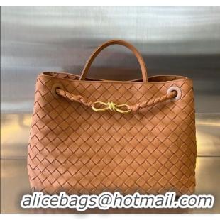 Best Luxury Bottega Veneta Medium Andiamo Top Handle Bag in Intrecciato Leather 743572 Light Brown 2025