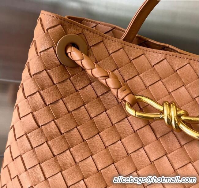 Best Luxury Bottega Veneta Medium Andiamo Top Handle Bag in Intrecciato Leather 743572 Light Brown 2025