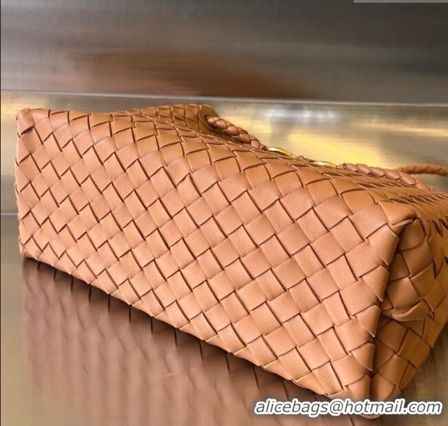 Best Luxury Bottega Veneta Medium Andiamo Top Handle Bag in Intrecciato Leather 743572 Light Brown 2025