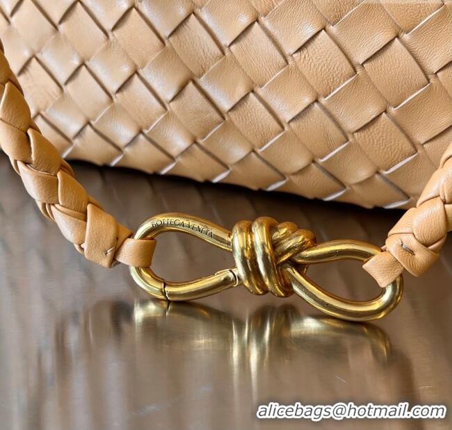 New Style Bottega Veneta Medium Andiamo Top Handle Bag in Intrecciato Leather 743572 Almond Yellow 2025
