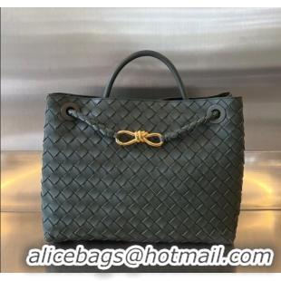 Promotional Bottega Veneta Medium Andiamo Top Handle Bag in Intrecciato Leather 743572 Raintree Green 2025
