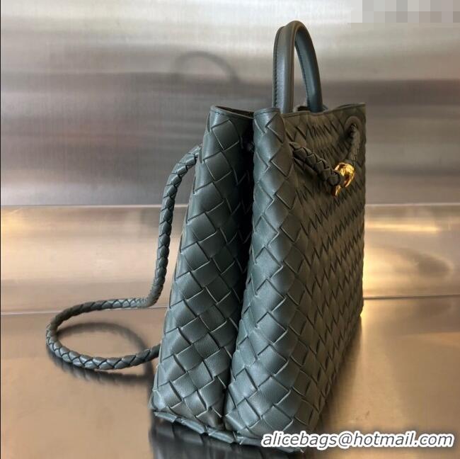 Promotional Bottega Veneta Medium Andiamo Top Handle Bag in Intrecciato Leather 743572 Raintree Green 2025