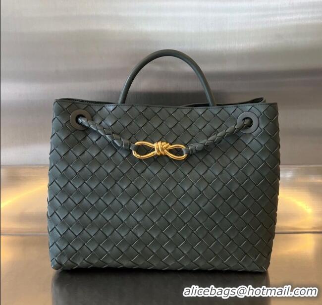 Promotional Bottega Veneta Medium Andiamo Top Handle Bag in Intrecciato Leather 743572 Raintree Green 2025