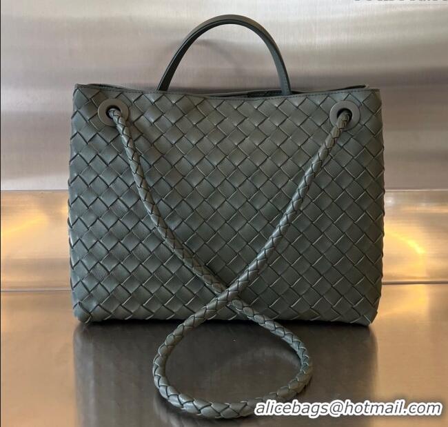 Promotional Bottega Veneta Medium Andiamo Top Handle Bag in Intrecciato Leather 743572 Raintree Green 2025