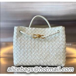 New Fashion Bottega Veneta Medium Andiamo Top Handle Bag in Intrecciato Leather 743572 Glacier Blue 2025