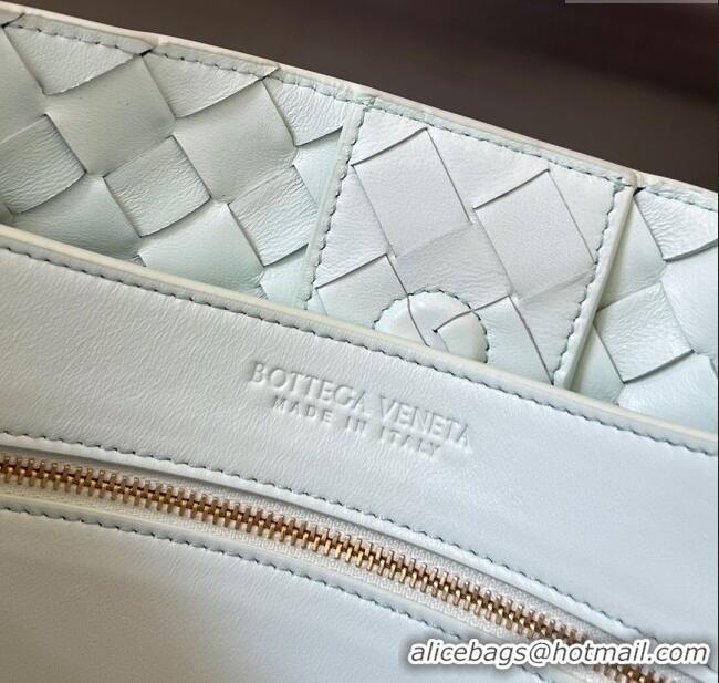 New Fashion Bottega Veneta Medium Andiamo Top Handle Bag in Intrecciato Leather 743572 Glacier Blue 2025