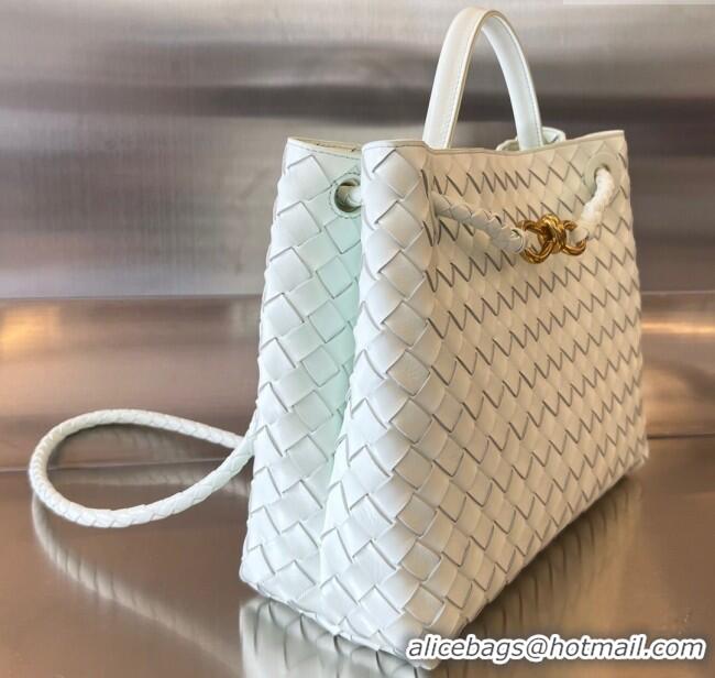 New Fashion Bottega Veneta Medium Andiamo Top Handle Bag in Intrecciato Leather 743572 Glacier Blue 2025
