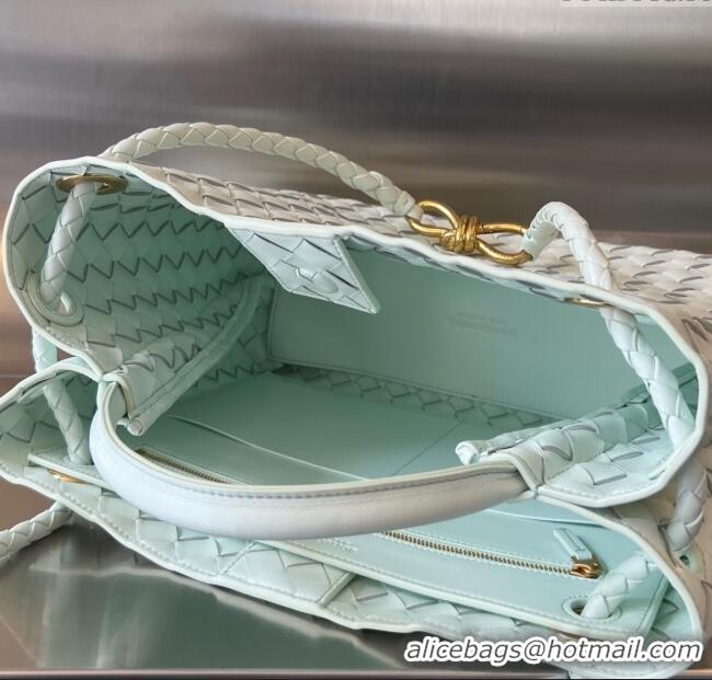 New Fashion Bottega Veneta Medium Andiamo Top Handle Bag in Intrecciato Leather 743572 Glacier Blue 2025