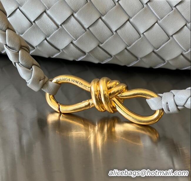 Famous Brand Bottega Veneta Medium Andiamo Top Handle Bag in Intrecciato Leather 743572 Agate Grey 2025