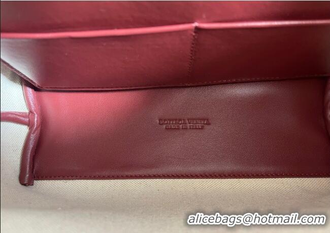 Good Product Bottega Veneta Small Andiamo Top Handle Bag in Raffia Straw and Leather 743568 Red 2025