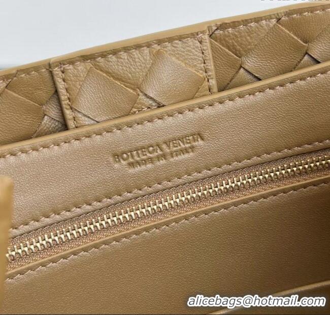 Discount Bottega Veneta Small Andiamo Top Handle Bag in Intrecciato Suede 743568 Taupe Brown 2025