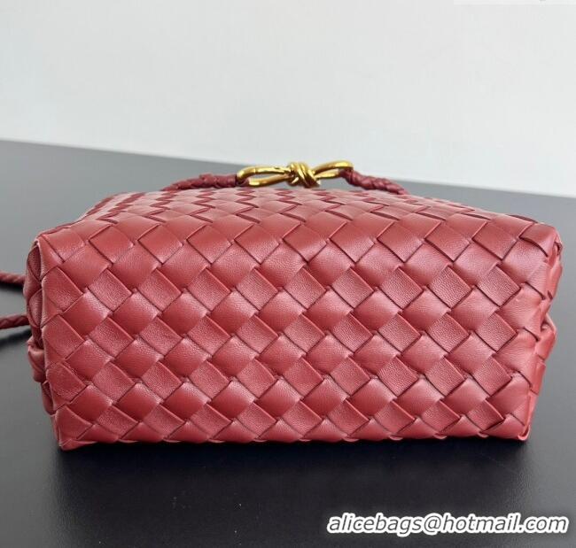 Most Popular Bottega Veneta Small Andiamo Top Handle Bag in Intrecciato Leather 743568 Sapele Red 2025