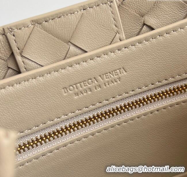 Super Quality Bottega Veneta Small Andiamo Top Handle Bag in Intrecciato Leather 743568 Dusty Beige 2025