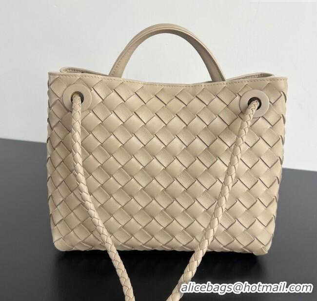 Super Quality Bottega Veneta Small Andiamo Top Handle Bag in Intrecciato Leather 743568 Dusty Beige 2025