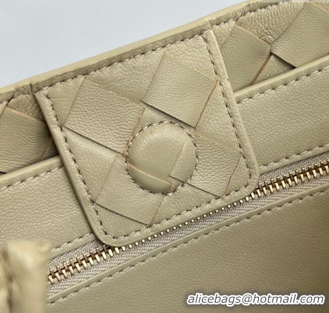 Well Crafted Bottega Veneta Small Andiamo Top Handle Bag in Intrecciato Leather 743568 Light Cream Yellow 2025