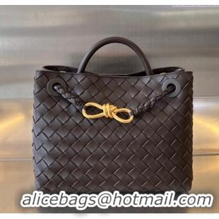 Luxury Cheap Bottega Veneta Small Andiamo Top Handle Bag in Intrecciato Leather 743568 Fondant Brown 2025