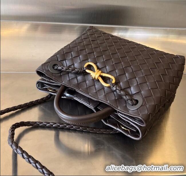 Luxury Cheap Bottega Veneta Small Andiamo Top Handle Bag in Intrecciato Leather 743568 Fondant Brown 2025